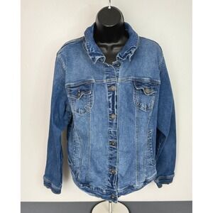 Torrid Denim Women's First At Fit Faded Jean Jacket Blue Size 2 90s Retro